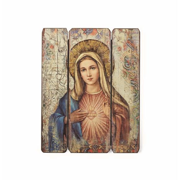 By Roman - Immaculate Heart Decorative Panel, 15" H, Courageous Panels, Medium🦎 - Picture 1 of 2